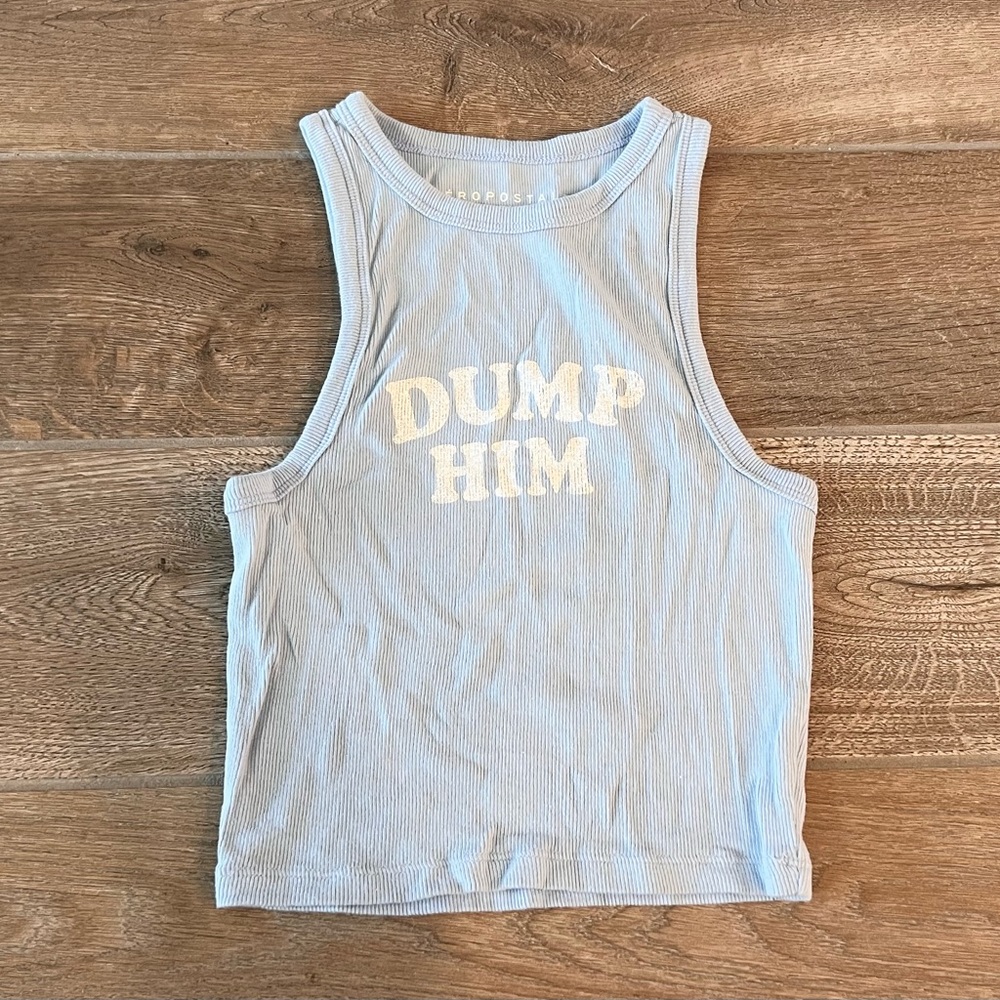 Aeropostal “DUMP HIM” Blue Top Size XS